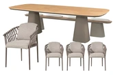 Royal seasons® Miami stoel-bank dining set voor 8 personen