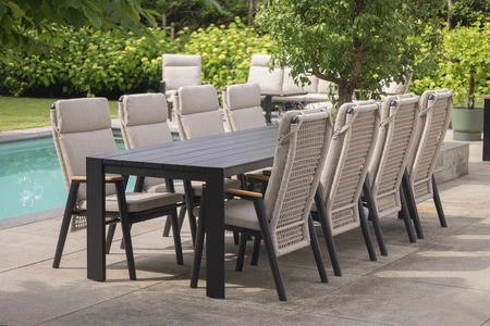 Royal Seasons® Noordwijk tafel 300 x 100 x H77 cm zwart - afbeelding 4