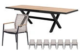 Royal seasons® Portland/Bahia low dining set voor 8 personen