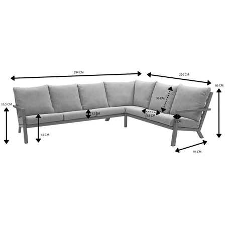 Royal Seasons® Solare hoeklounge espresso - afbeelding 2