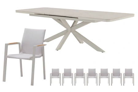 Royal seasons® Solare/Jura uitschuifbare dining set voor 8 personen - afbeelding 1