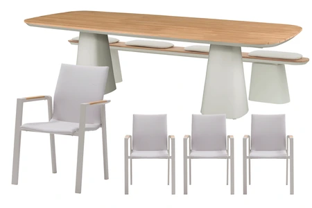 Royal seasons® Solare stoel-bank dining set voor 8 personen - afbeelding 1