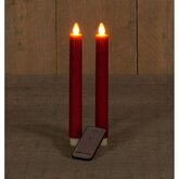 Anna’s Collection 2st. LED Rustiek wax Diner kaars Bordeaux H23 cm