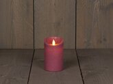Rustieke LED-kaars met bewegende vlam 7,5 x 12,5 cm Antiek roze met timer