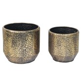 S2 Metalen pot witgoud D29,5x26,5 / D24,5x23