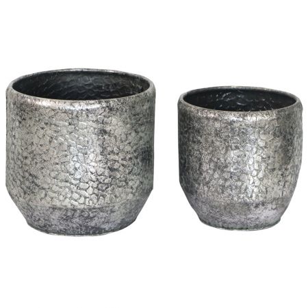S2 Metalen pot zilver D29,5x26,5 / D24,5x23