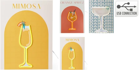 Schilderij Neon Cocktails 40Cm - afbeelding 1