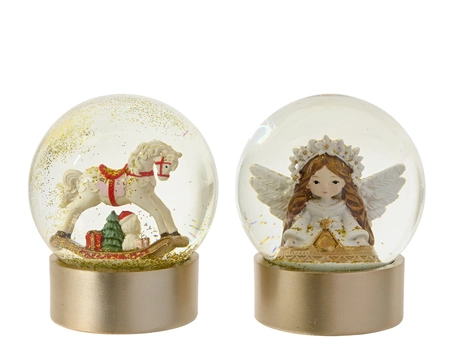 Schudbol polyresin d10h13.3cm l.goud a2