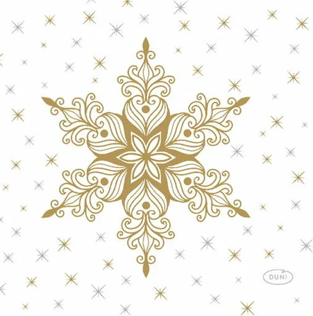 Duni servet Snowstars wit 24 x 24 cm 20 stuks