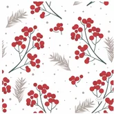 Duni servet Berrie Merrie wit 33 x 33 cm 20 stuks