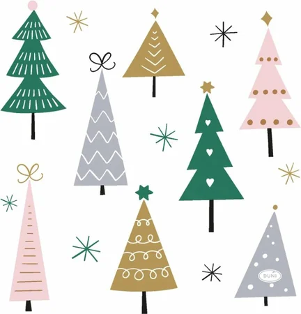 Duni servet Noel Trees wit 33 x 33 cm 20 stuks