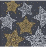 Duni servet Snowstars Black zwart 33 x 33 cm 20 stuks