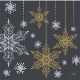 Duni servet Snowstars Black zwart 40 x 40 cm 20 stuks
