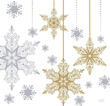 Duni servet Snowstars wit 40 x 40 cm 20 stuks