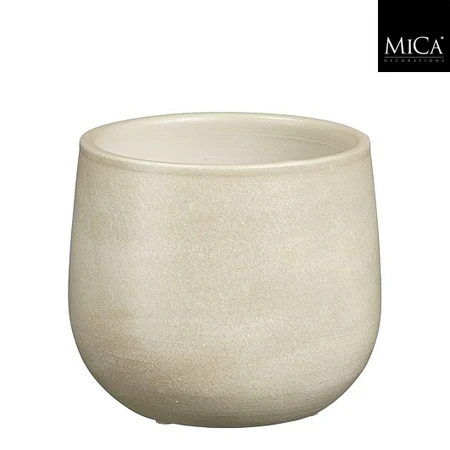 Sevilla pot rond off white - h13xd15cm