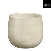 Sevilla pot rond off white - h13xd15cm