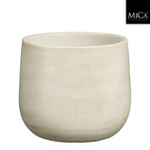 Sevilla pot rond off white - h16xd19cm