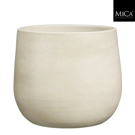 Sevilla pot rond off white - h24xd27cm