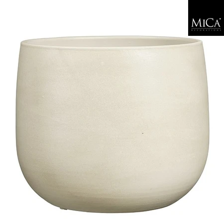 Sevilla pot rond off white - h28xd33cm