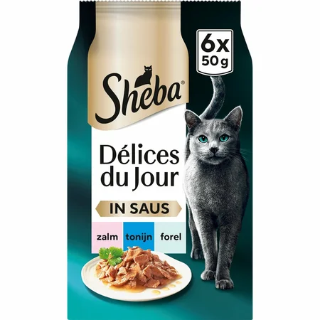 Sheba Délices du Jour pouch saus vis sel mp 6x50gr