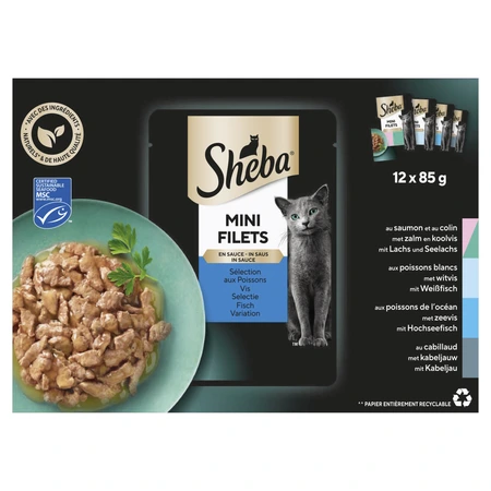 Sheba Mini Filets pouch saus vis sel mp 12x85gr - afbeelding 1