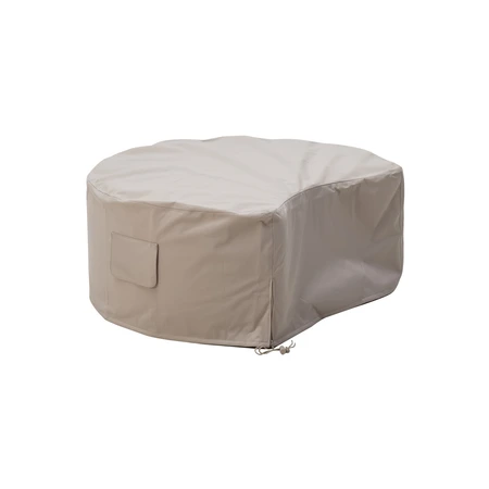 Siësta beschermhoes voor poof halve maan beige