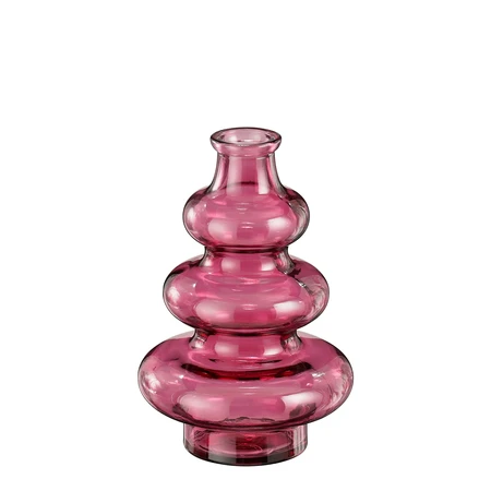 Sira vaas recycled glas d.roze - h22xd14,5cm