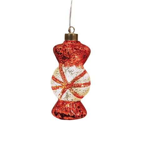 Snoepje led glas 16x7.5cm wit/rood