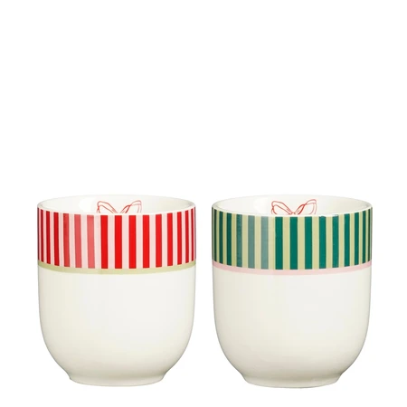 Sofia beker cadeau set rood groen 4 -delig - h9xd8cm