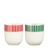 Sofia beker cadeau set rood groen 4 -delig - h9xd8cm