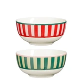 Sofia schaal cadeau set rood groen 4 -delig - h6,5xd13,5cm