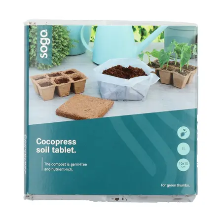 SOGO Cocopress tablet 1 liter, 10x10cm - afbeelding 1