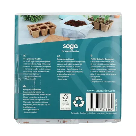 SOGO Cocopress tablet 1 liter, 10x10cm - afbeelding 3