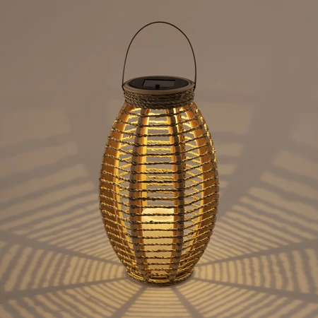 Solar Garden Solar lantaarn ovaal D 18 x H 30 cm seagrass natural - afbeelding 2