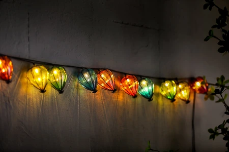 Solar Garden Solar partylight 10L lampion gekleurd 4,8m - 3 m lead