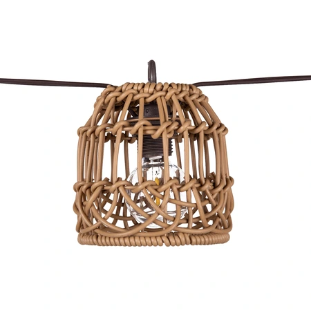 Solar Garden Solar partylight 8L D 9 x H 9,4 cm PP rattan E12 G40 kabel bruin - afbeelding 1