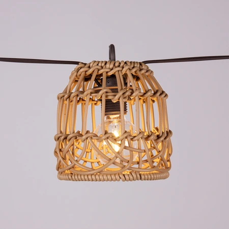 Solar Garden Solar partylight 8L D 9 x H 9,4 cm PP rattan E12 G40 kabel bruin - afbeelding 2