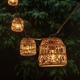 Solar Garden Solar partylight 8L D 9 x H 9,4 cm PP rattan E12 G40 kabel bruin - afbeelding 3