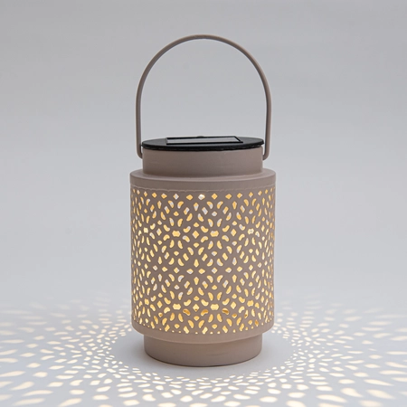 Solar lantaarn mtl 12x8.5cm zand