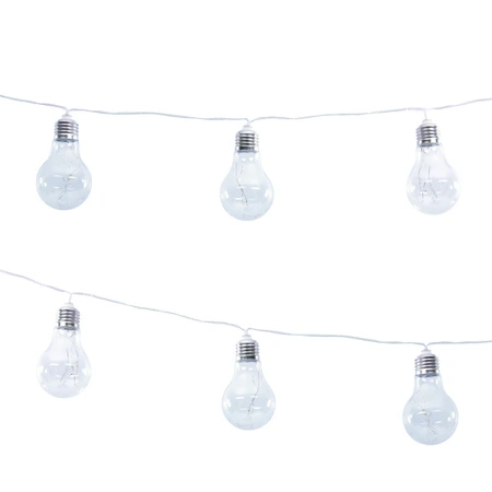 Solar partylight 10x transparant 3,8mtr - 2m lead - afbeelding 1