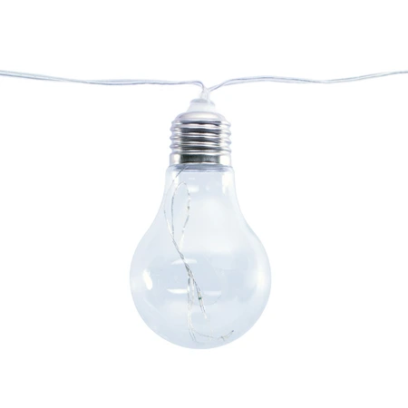 Solar partylight 10x transparant 3,8mtr - 2m lead - afbeelding 2