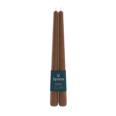 Spaas Dinerkaars Rustiek Conisch Cognac set 2 stuks - 2.3x25 cm - 6.5 Branduren