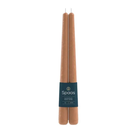 Spaas Dinerkaars Rustiek Conisch Oranje set 2 stuks - 2.3x25 cm - 6.5 Branduren