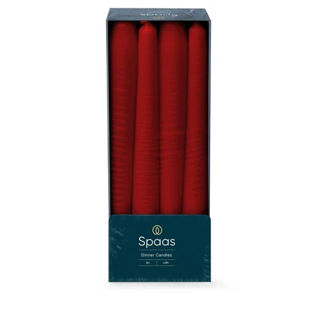 Spaas Dinerkaarsen Rood set 8 stuks - 2.3x25cm - 8 Branduren