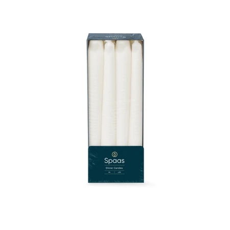Spaas Dinerkaarsen Wit set 8 stuks - 2,3x25cm - 8 Branduren