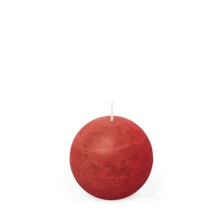 Spaas Rustieke bolkaars 80 mm 24u - rood