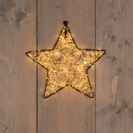 Anna's Collection kerstster 200 lampjes flash zwart Ø 26cm klassiek warm