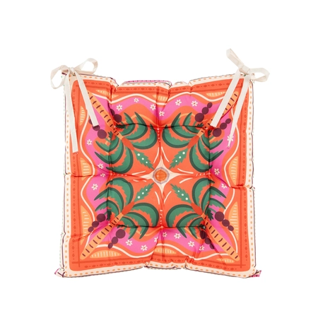 Stoelkussen 38x38cm palmboom kleur