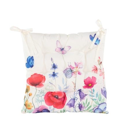 Stoelkussen 38x38cm veldbloemen