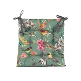Stoelkussen vogels 38x38cm groen